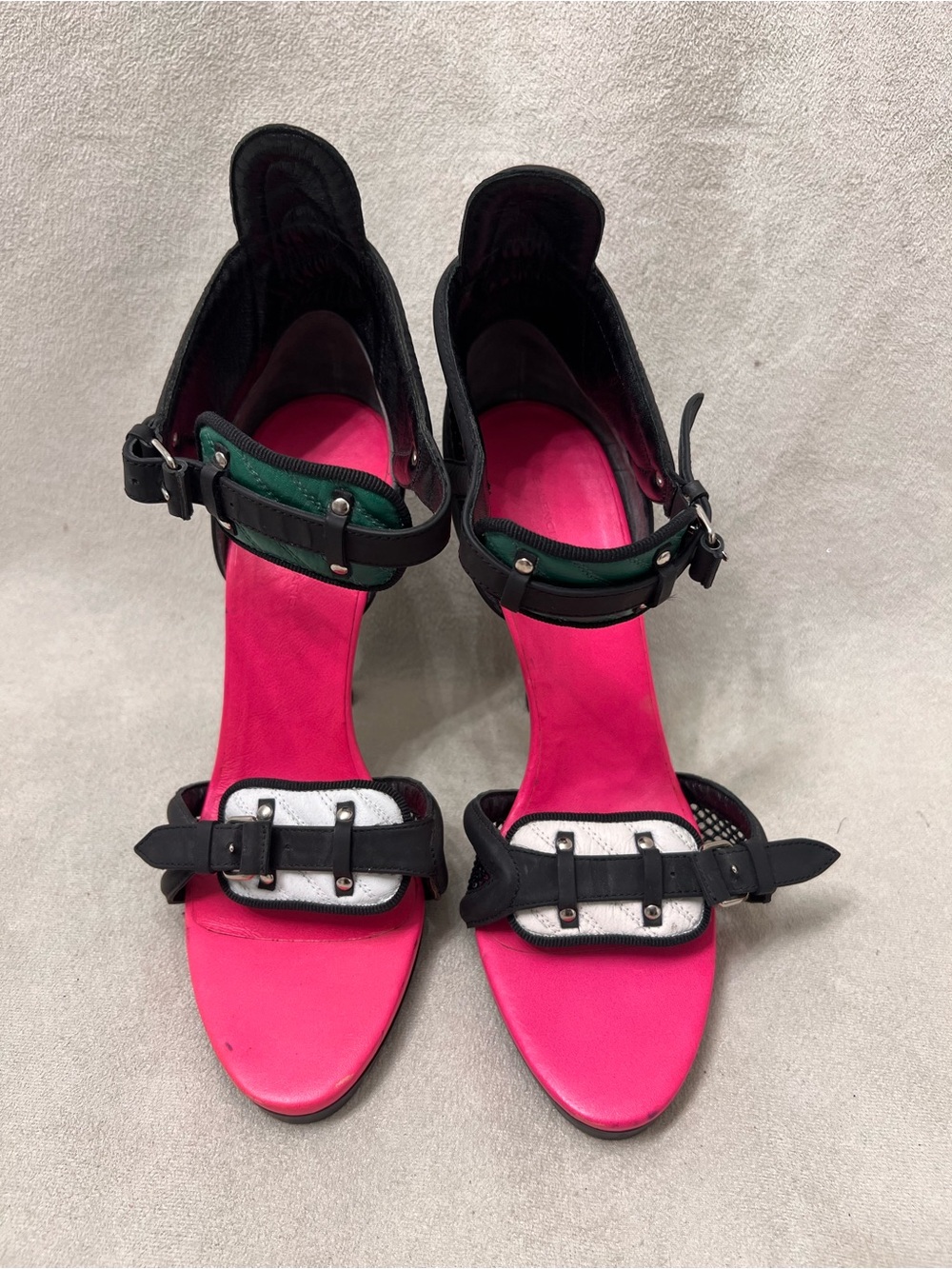 Balenciaga  LEGO Black & Pink Ankle-Strap Sandals